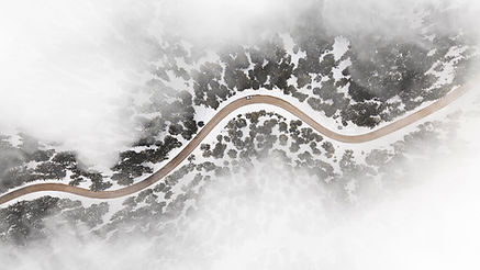 Curved Snowy Road