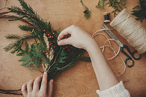 Crafting Holiday Wreath