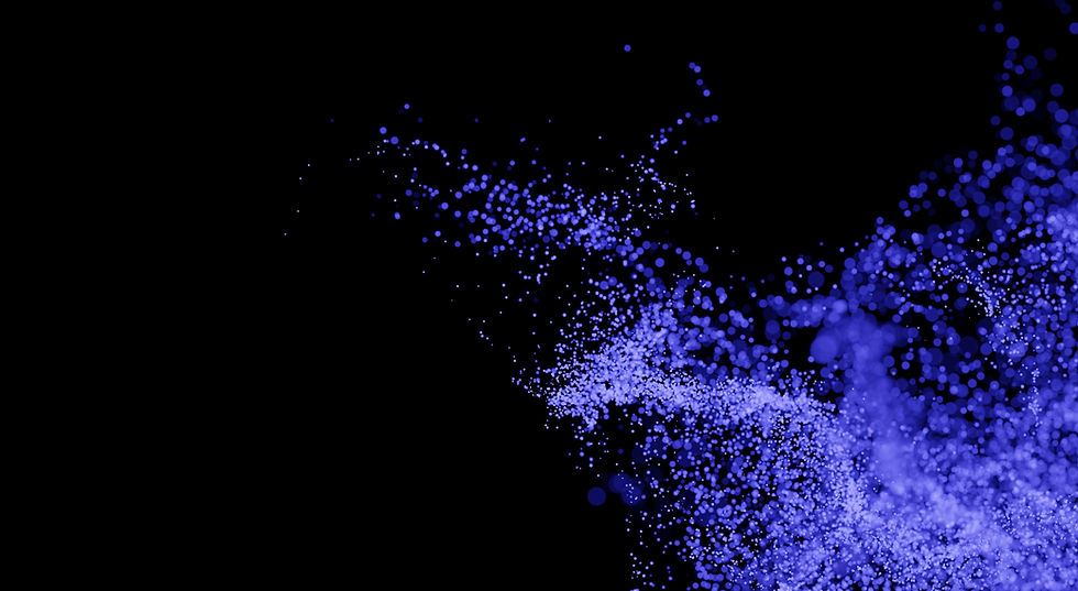 Visuel abstrait de particules bleues symbolisant la digitalisation des tâches administratives