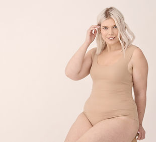 Model In Neutral Bodysuit