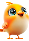 Mignon dessin animé de l'oiseau jaune