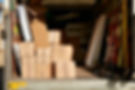 Removal van with stacked boxes and furniture items