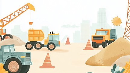 Escena del sitio de construcción