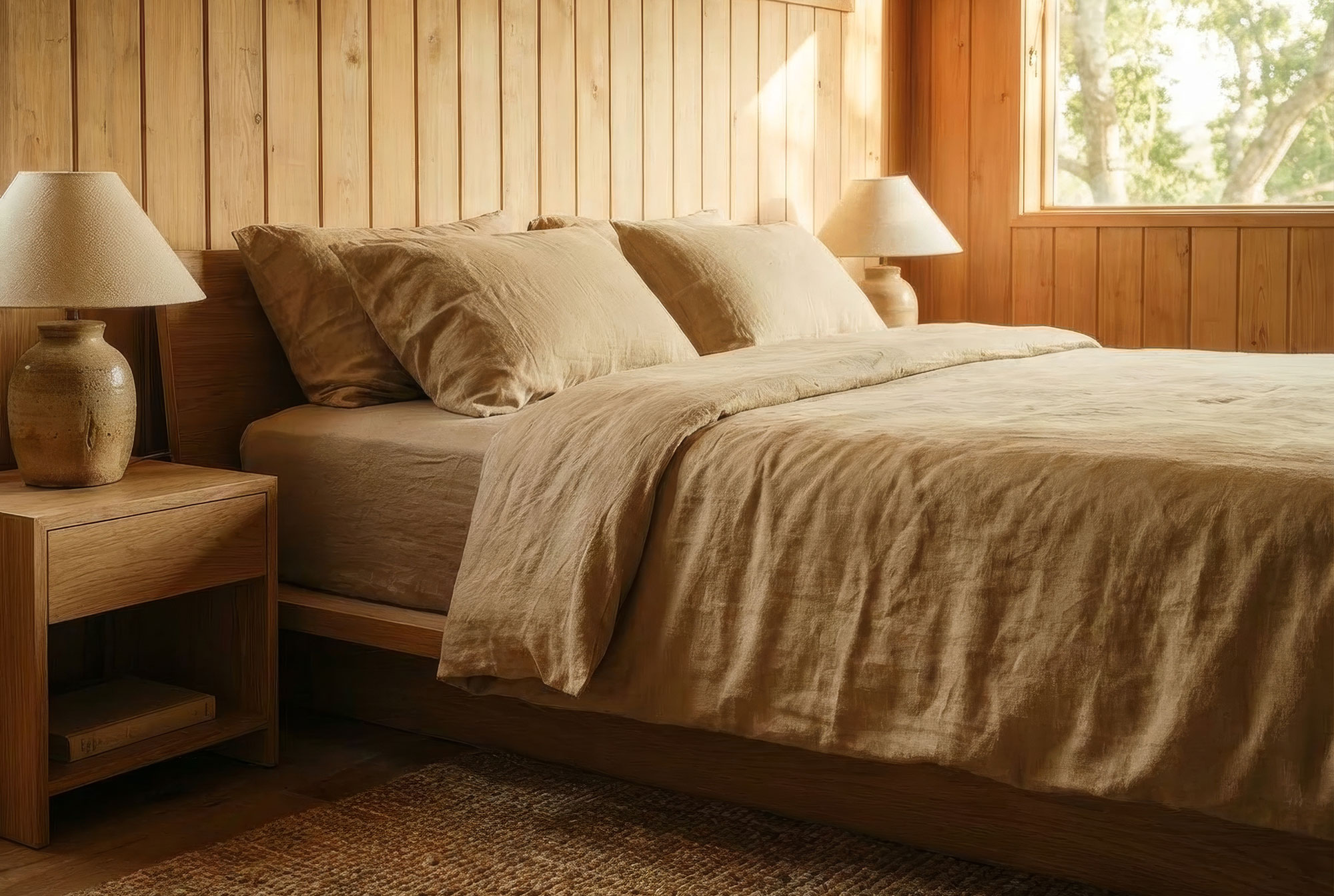 Cozy Wooden Bedroom