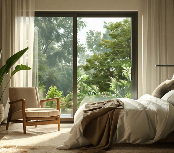 Chambre à coucher douillette à l'intérieur