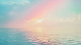 穏やかな海の夕日