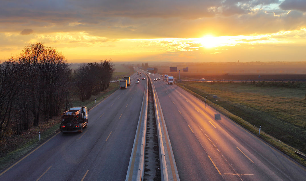 Traffic on motorway with cars