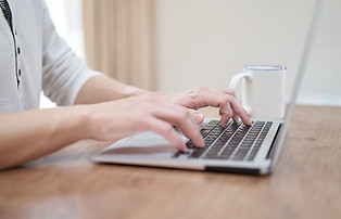 Hands Using Computer