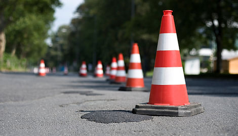 Row of traffic cones