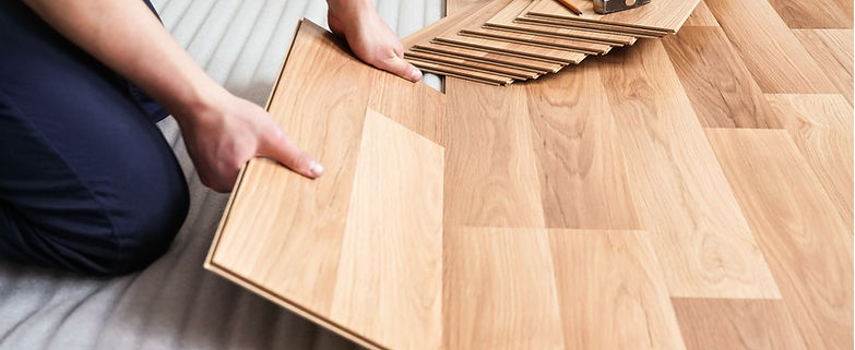 Luxury vinyl flooring installation in Charlotte County living room.