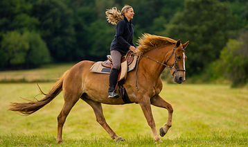 Woman riding a horse