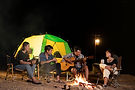 A group of people camping