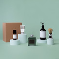 Men's grooming products display