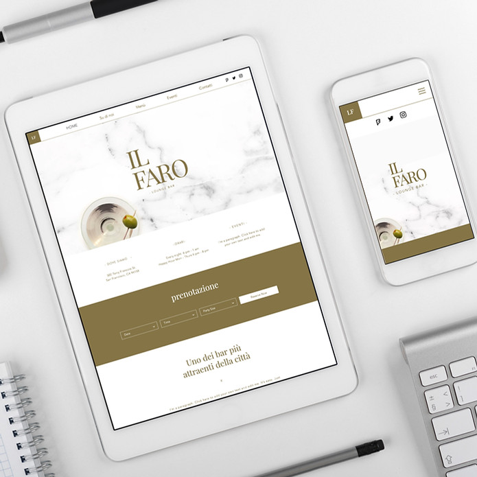 website design and on tablet