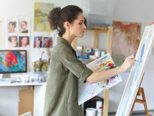 Artist at work.
