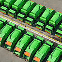 Row Of Green Trucks