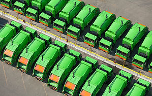 Row Of Green Trucks