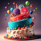 Vibrant Birthday Cake