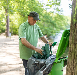 Man Disposing Trash