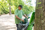 Man Disposing Trash