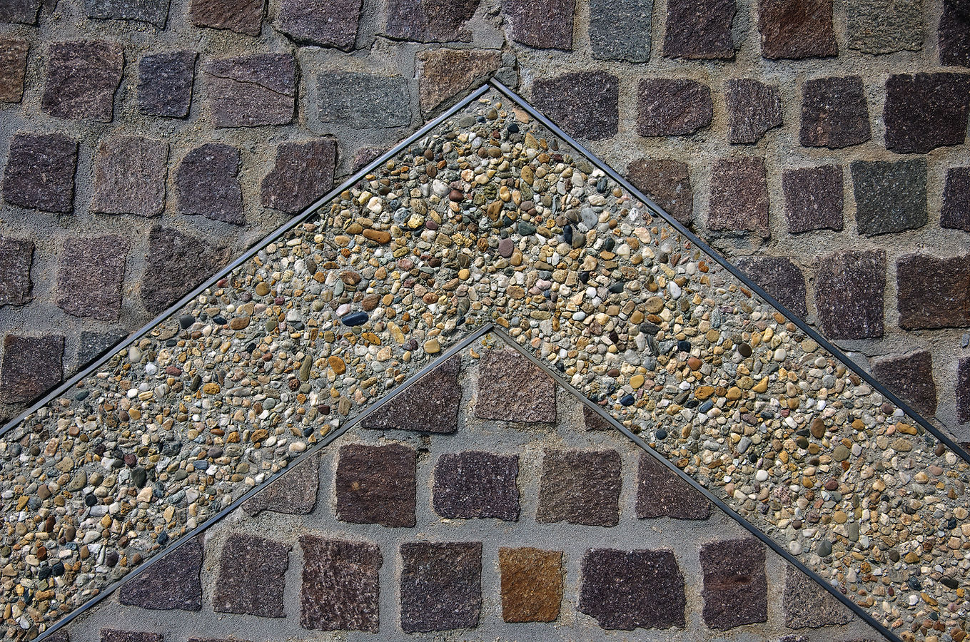 Decorative path featuring cobblestones