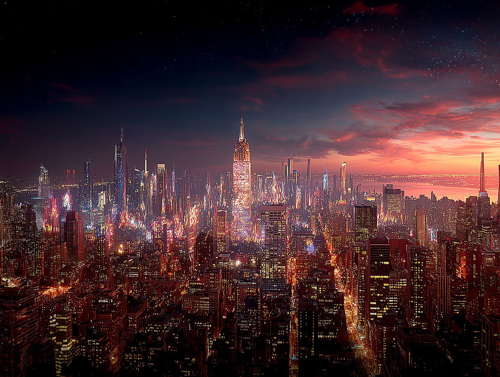 Stadtpanorama bei Nacht