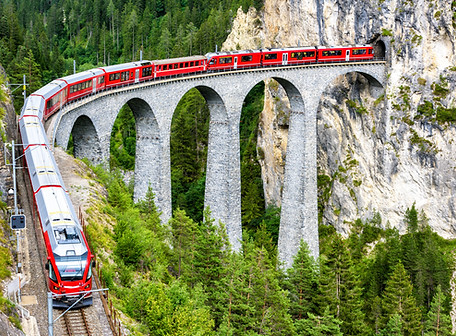 Train track in the mountains