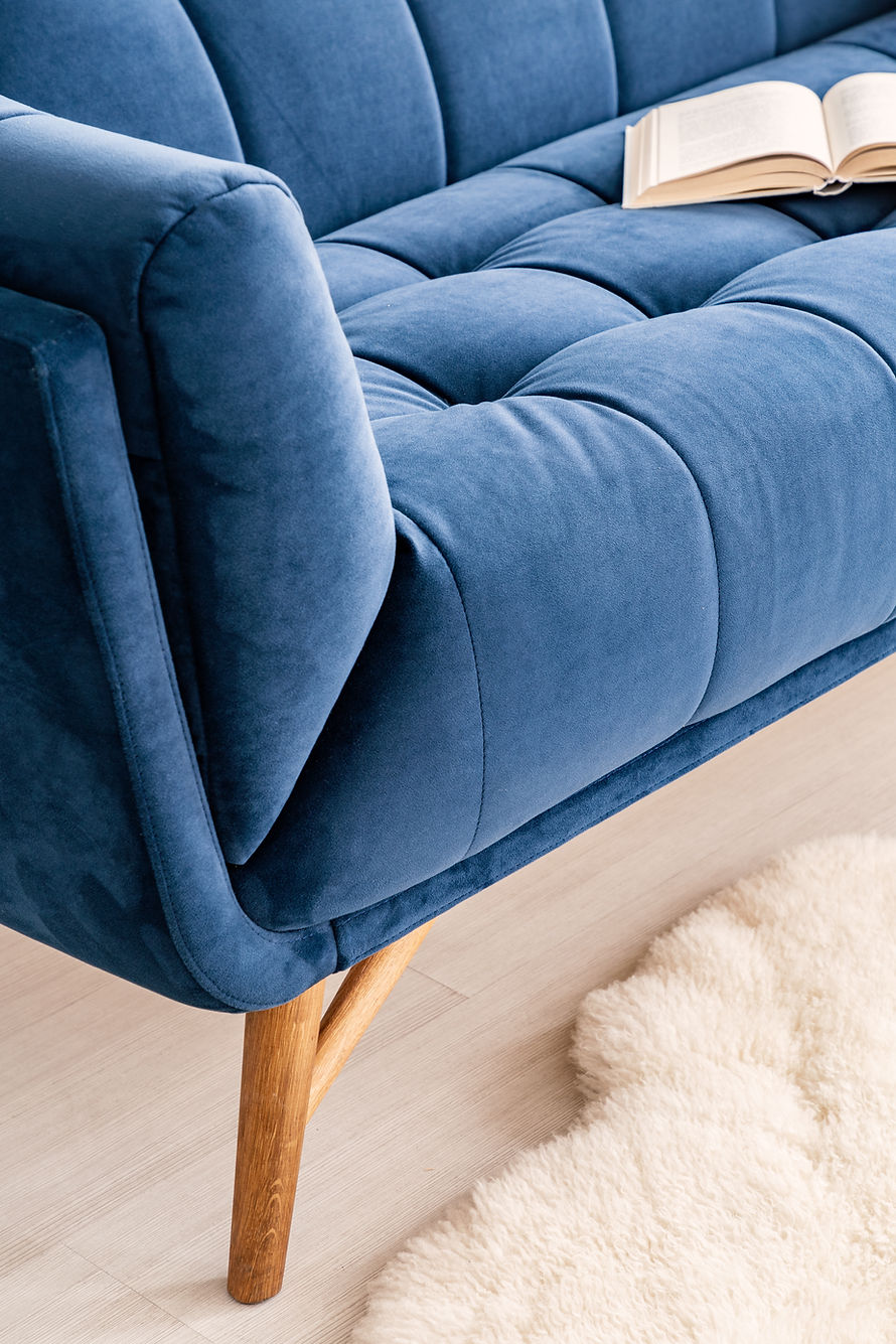 Blue Sofa Close-Up