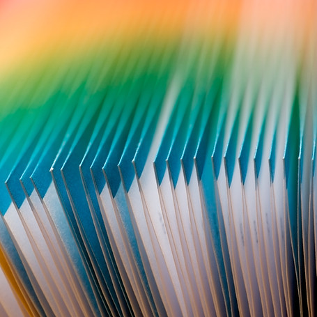 French folded leaves on the edge of a book