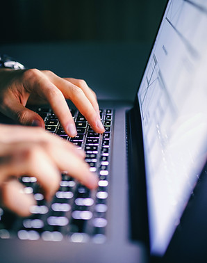 Typing on Laptop