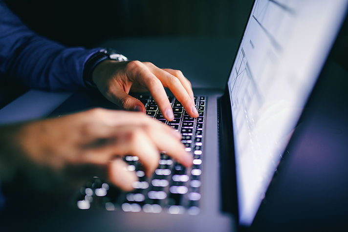 Typing on Laptop