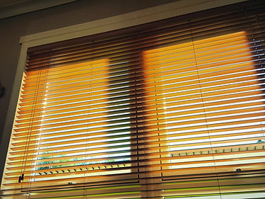 Sunlight Streaming Through Window Blinds