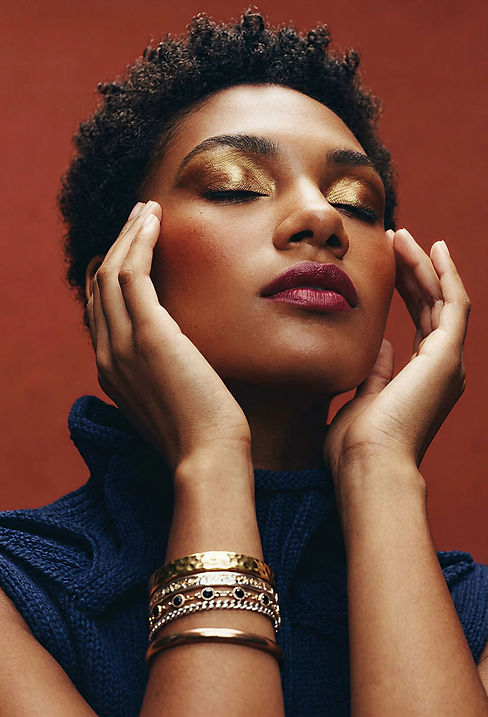 Woman With Metallic Makeup