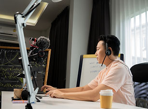 A man teaching online