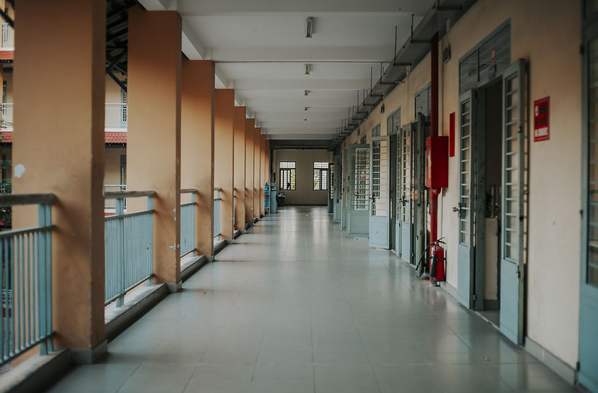 A school hallway in Vietnam