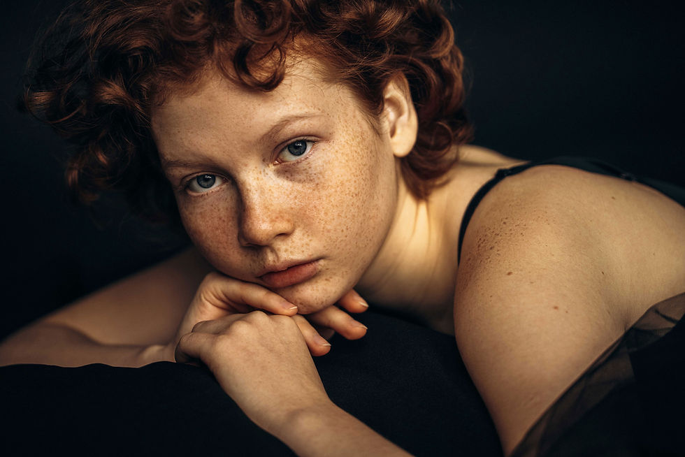 Freckled Woman Portrait