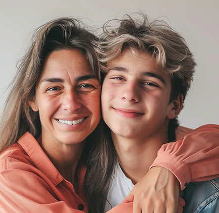 Mutter und Teenager-Sohn