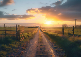 Sunset Over Path