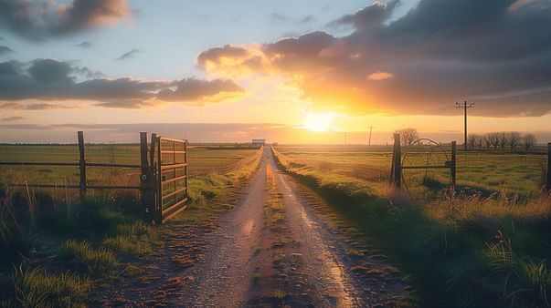 Sunset Over Path