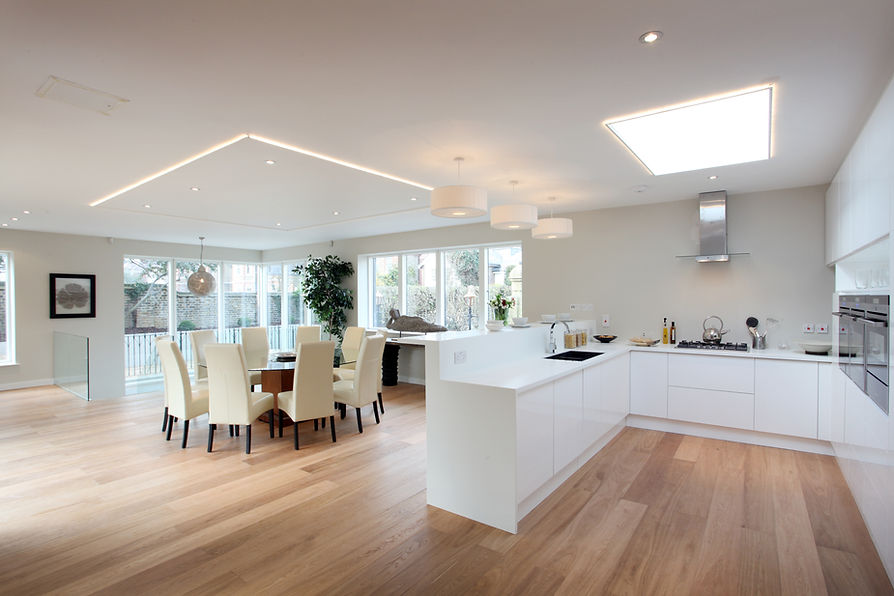 house interior with kitchen area