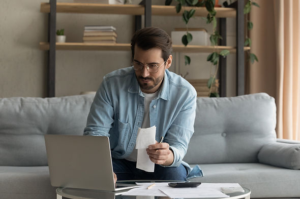 Man Checking Receipts