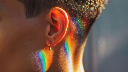 Rainbow Reflection on Skin