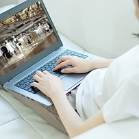 Working on the laptop