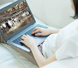 Working on the laptop