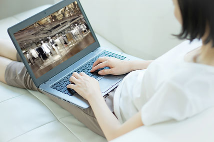 Working on the laptop