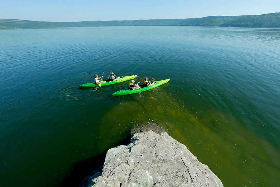 Kayaking on a lake