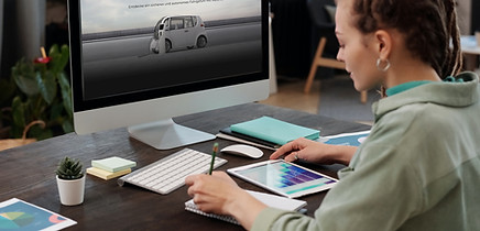 Female web designer at work