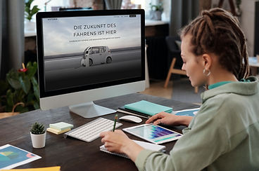 Female web designer at work