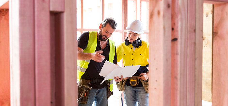 Workers in Building Site