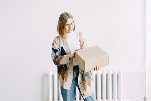 Holding a box in hands